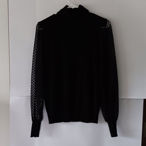 Marled Sweaters - MARLED Black Turtleneck Sweater With Blouse Sleeves Size M